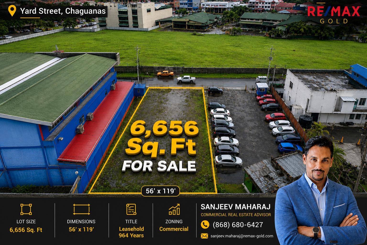 Yard Street, Chaguanas | Prime Commercial Land | 6,656 Sq Ft — photo 1