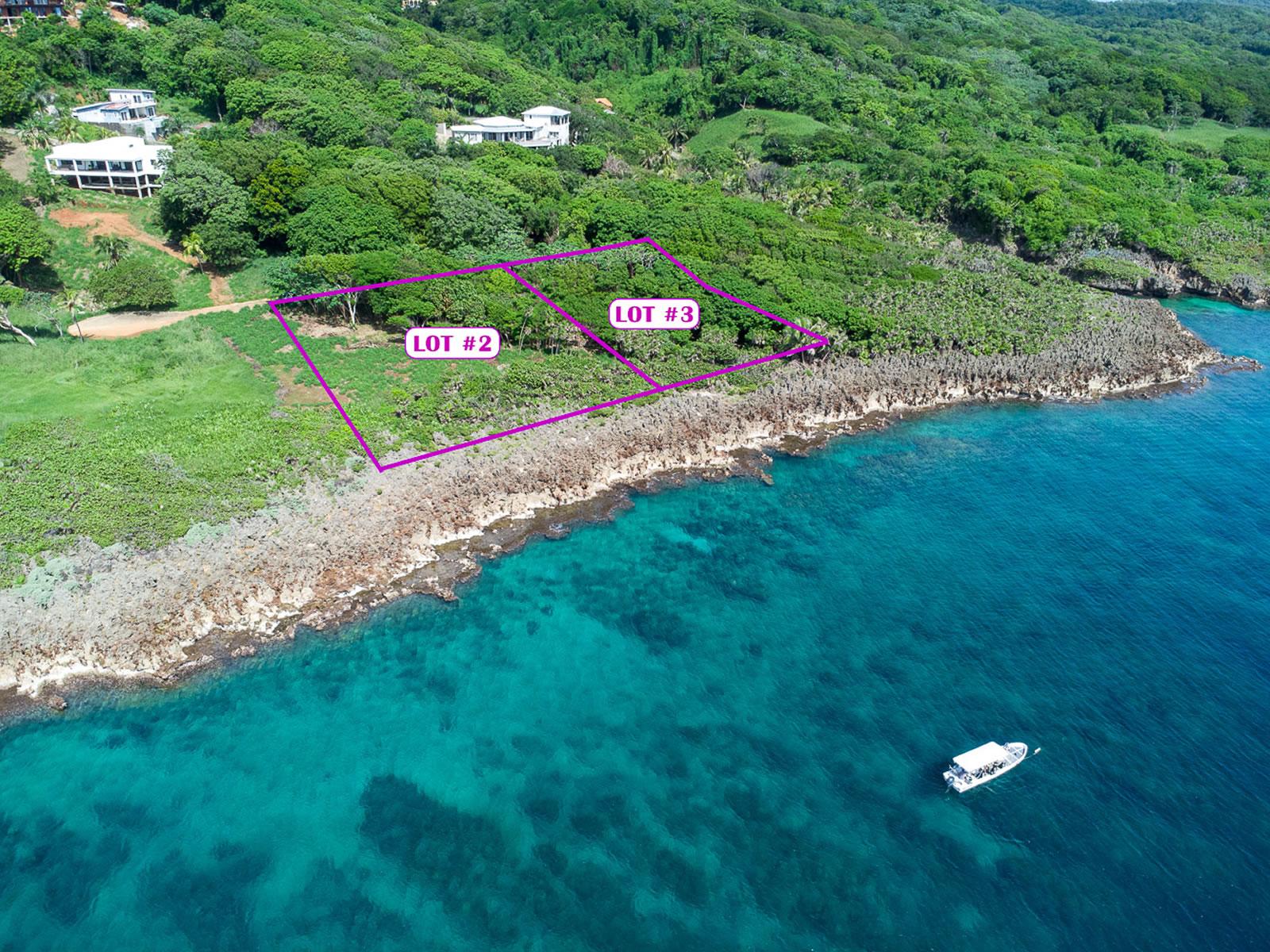 0.72 Acre Oceanfront Lot 2 for Sale, Grand Keyhole, West Bay, Roatan — photo 3