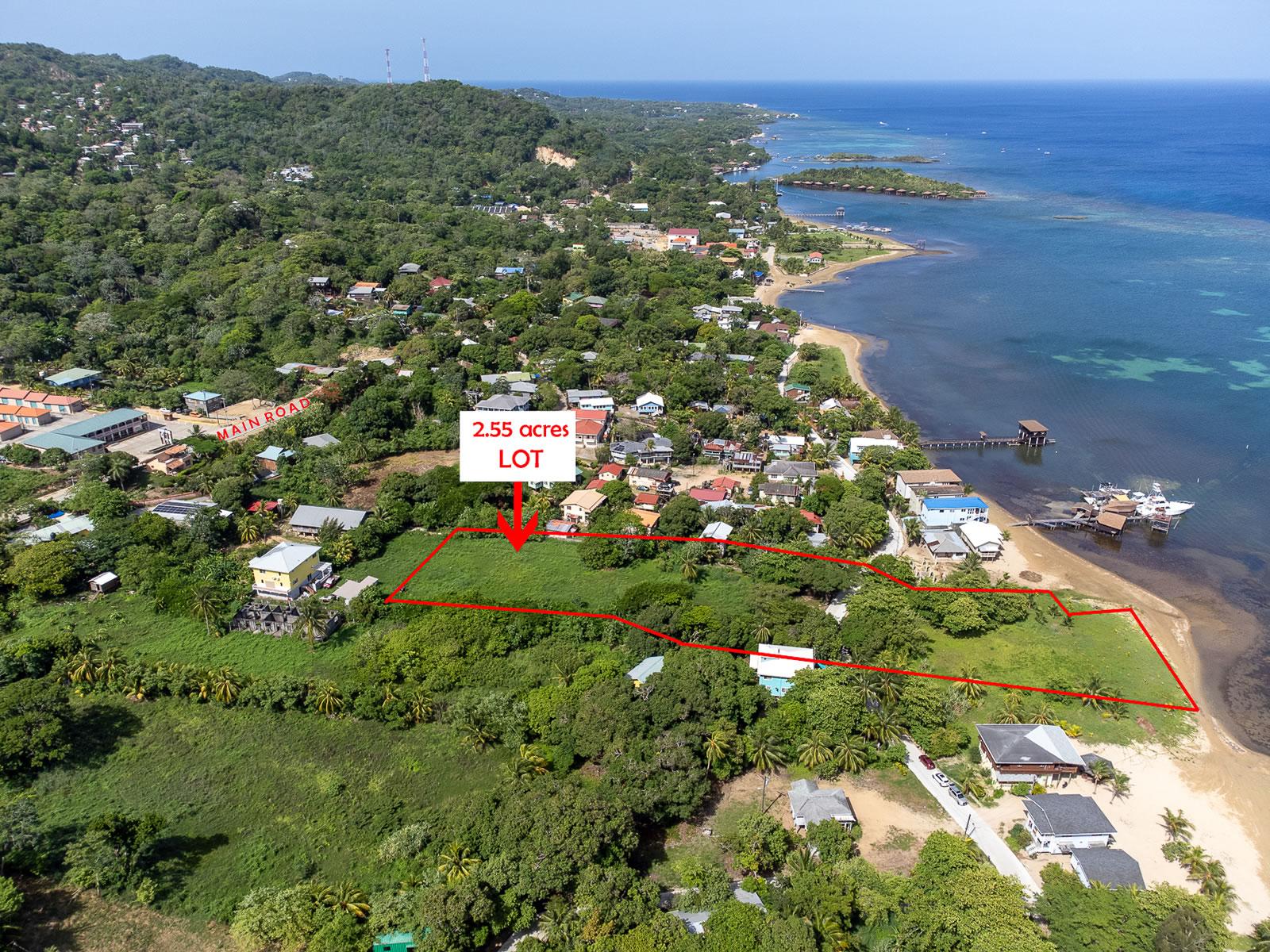 2.55 Acres Beachfront Land for Sale, Sandy Bay, Roatan — photo 3