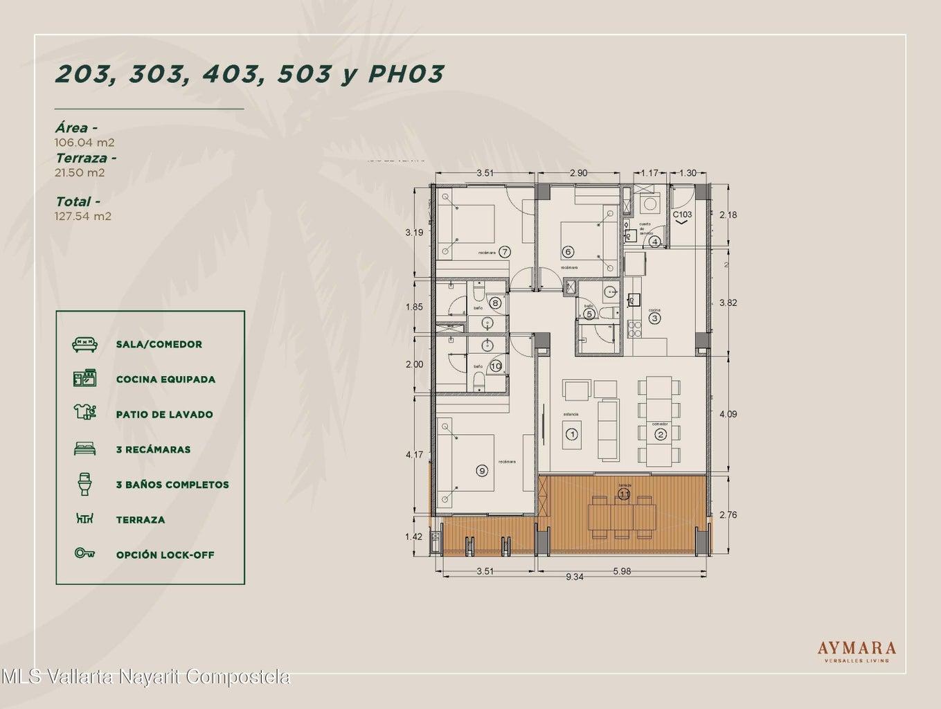 3 Bedroom Condo C403 for Sale, Aymara Versalles, Puerto Vallarta, Jalisco, Mexico — photo 2
